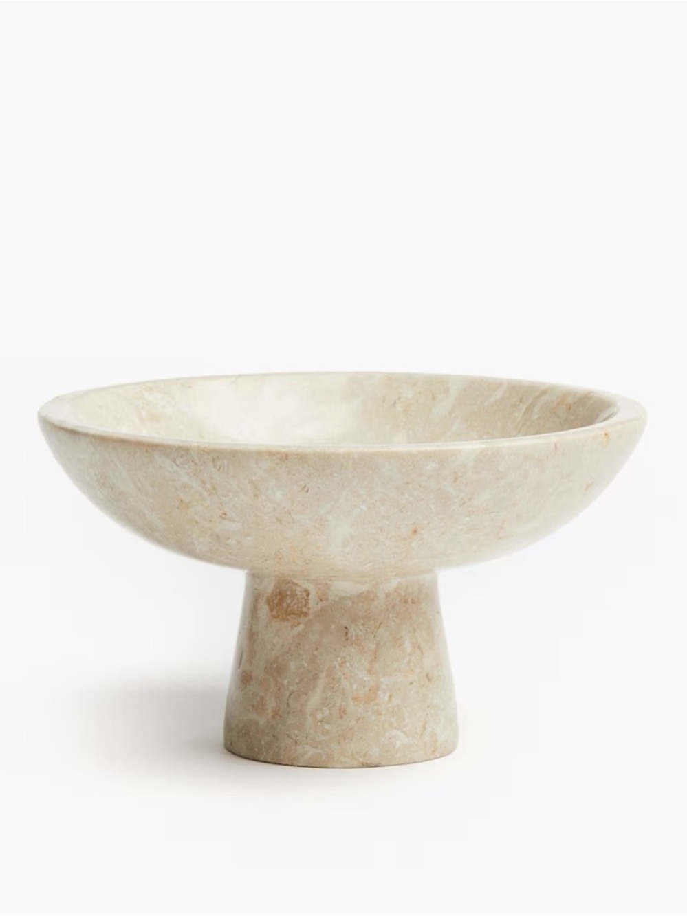 H&M MARBLE PEDESTAL BOWL MINI LIGHT BEIGE